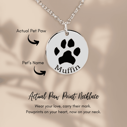 Personalized Paw Print Necklace | Custom Pet Keepsake Gift