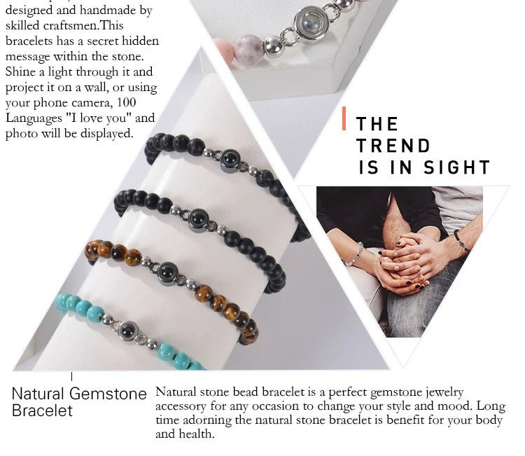 Natural Stone Projection Bracelet - My Tiny Memories