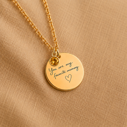 You Are My Favorite Memory Birthstone Necklace | Personalized Engraved Gift
