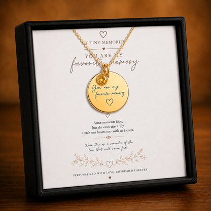 You Are My Favorite Memory Birthstone Necklace | Personalized Engraved Gift