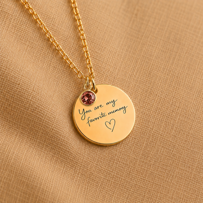 You Are My Favorite Memory Birthstone Necklace | Personalized Engraved Gift