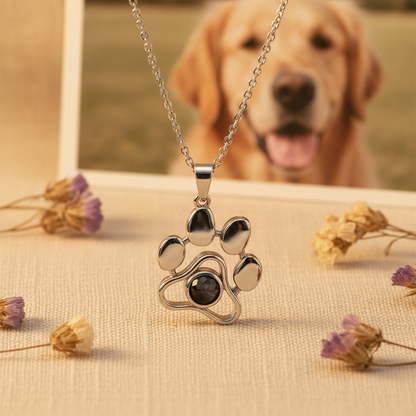 Paw Pendant - Wildflowers & Pet Photo