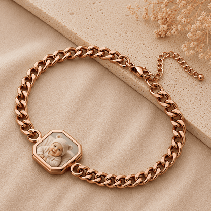 Personalized Baby Hidden Photo Bracelet – Custom Newborn Picture Bracelet - My Tiny Memories