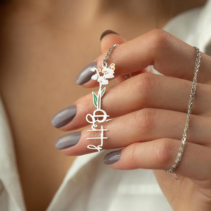 Personalized Birth Flower & Name Earring - My Tiny Memories