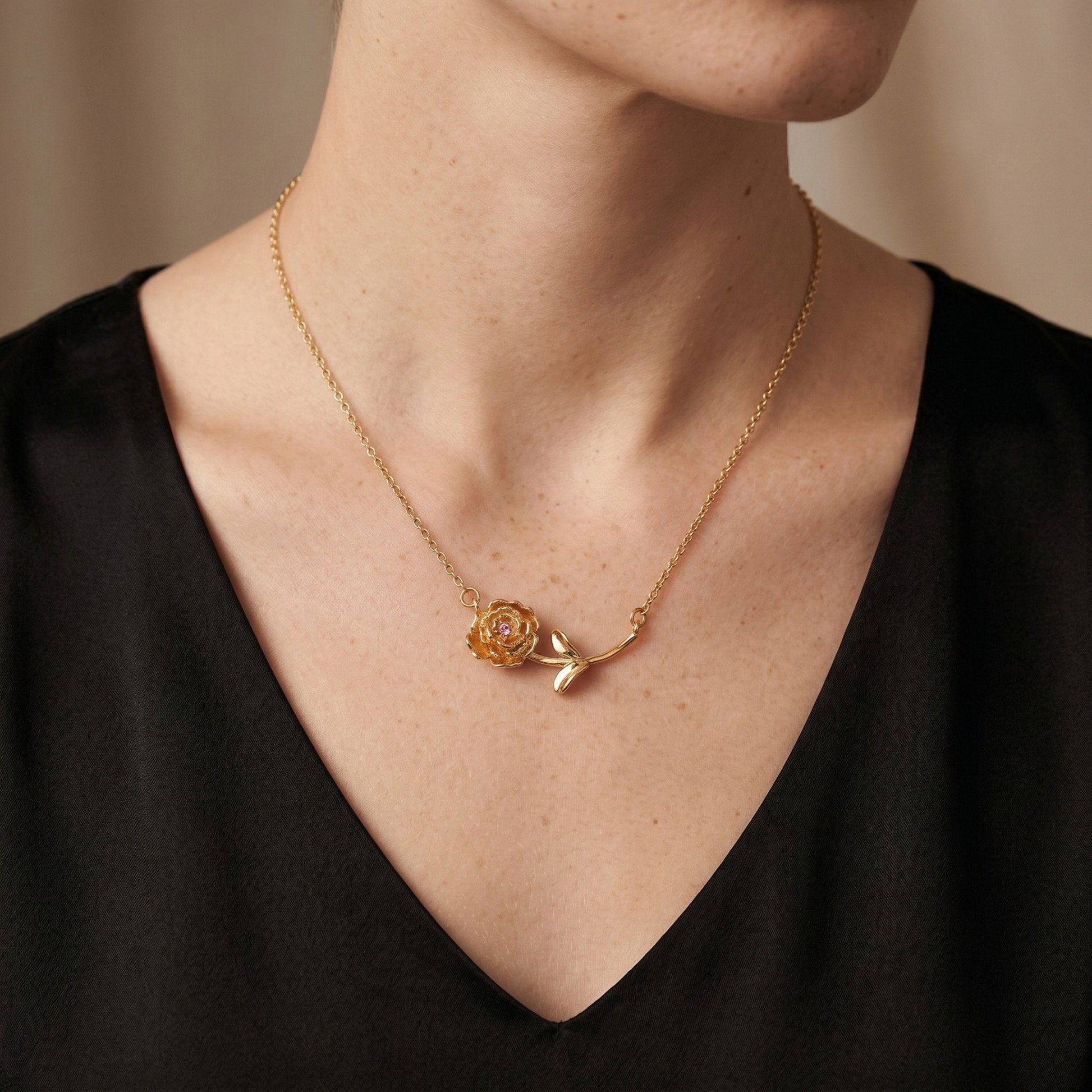 Personalized Birth Flower Necklace | Custom Birth Month Gift - My Tiny Memories