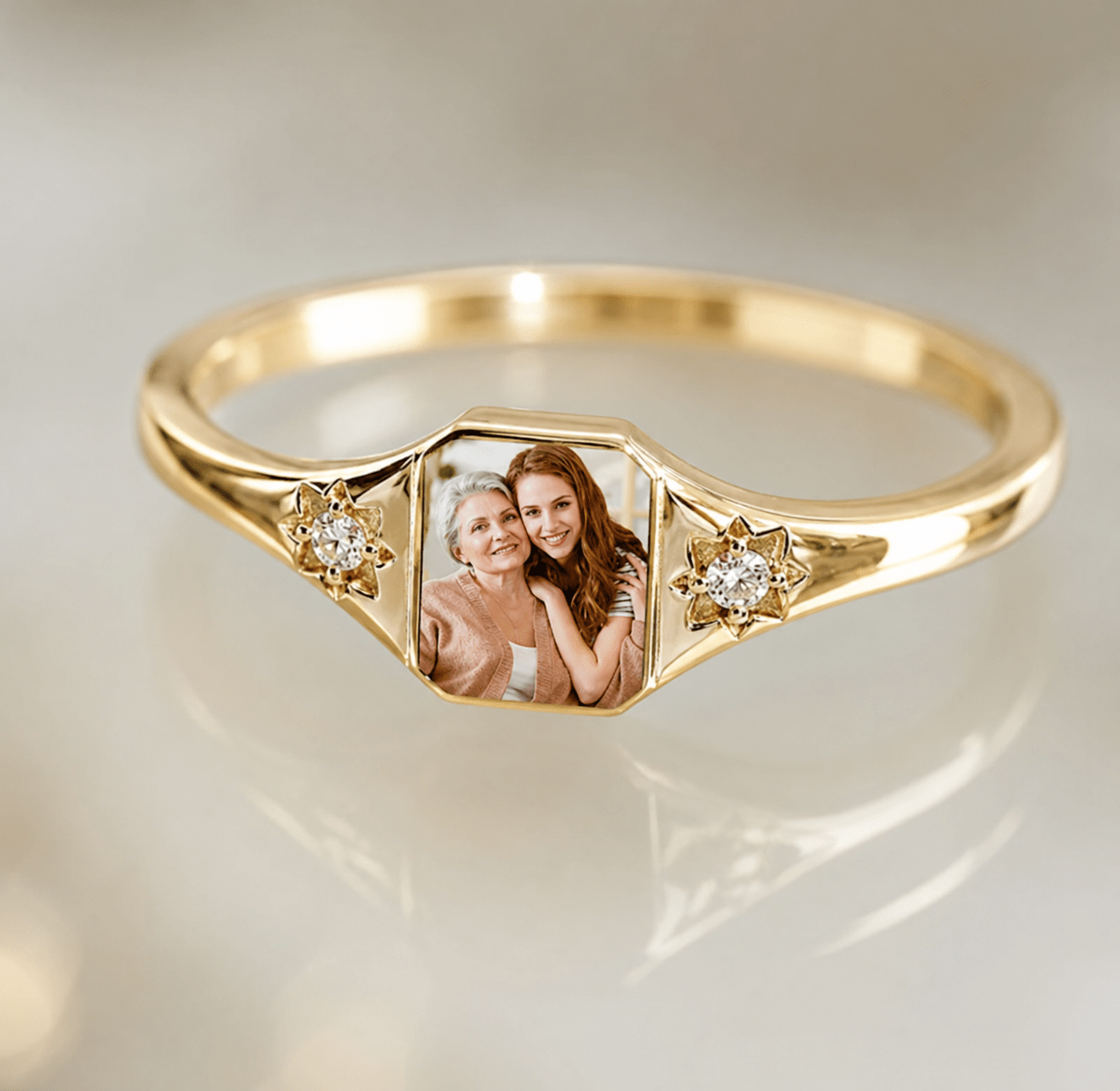 Personalized Birthstone Photo Ring | Custom Picture Keepsake - My Tiny Memories