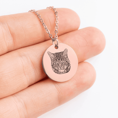 Personalized Cat Portrait Necklace | Custom Pet Keepsake Gift - My Tiny Memories