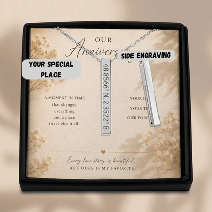 Personalized Coordinates Necklace | Custom Location Keepsake Gift - My Tiny Memories