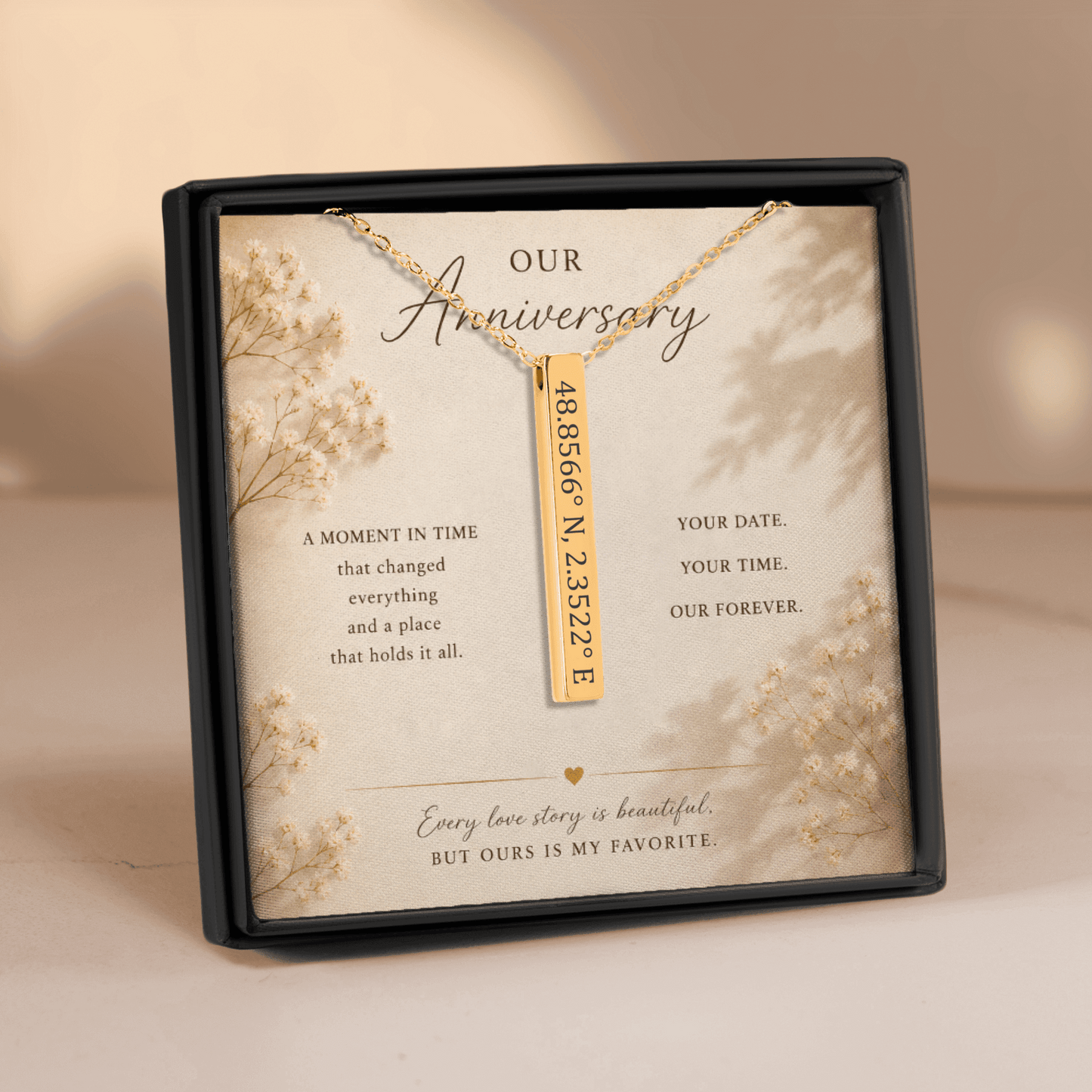 Personalized Coordinates Necklace | Custom Location Keepsake Gift - My Tiny Memories