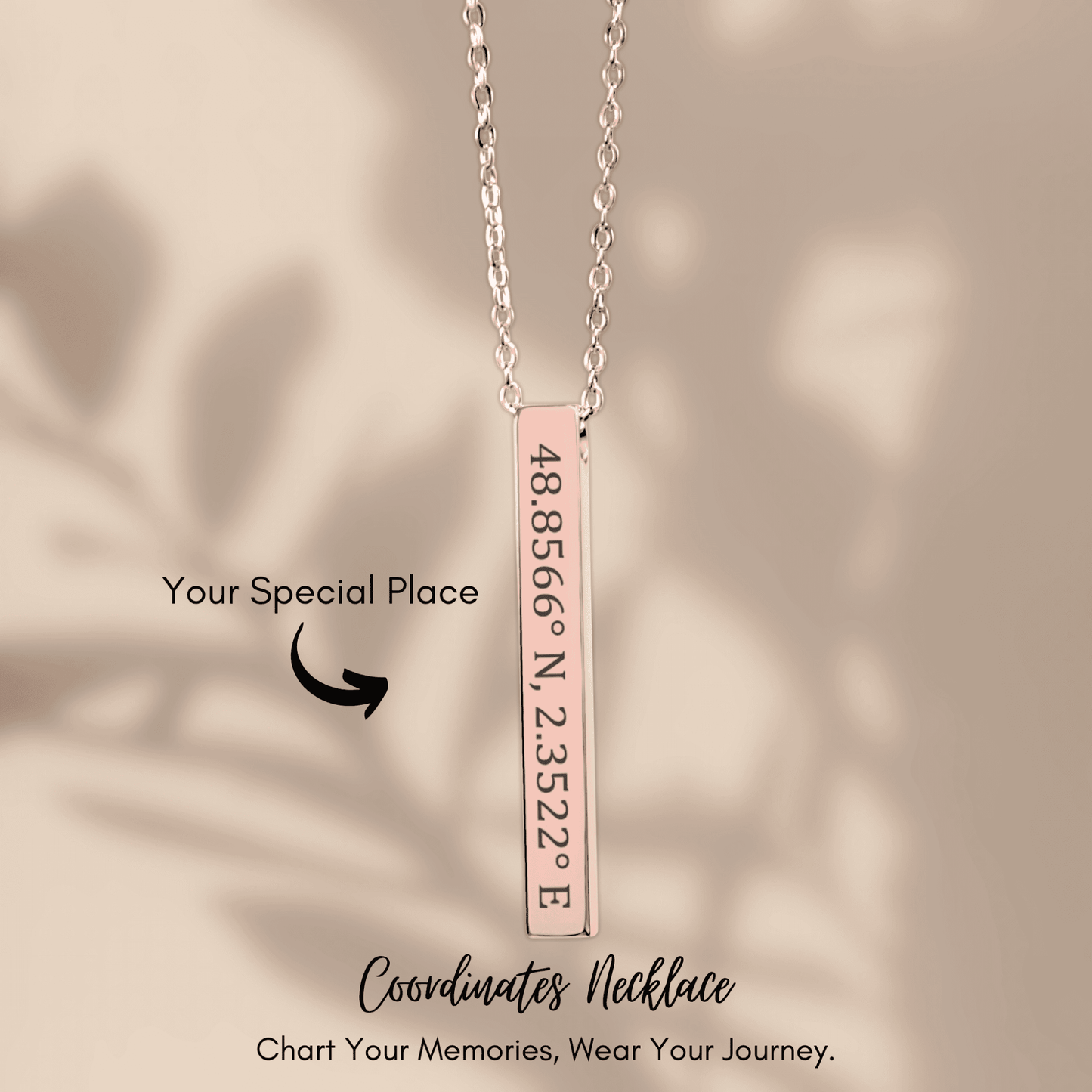 Personalized Coordinates Necklace | Custom Location Keepsake Gift - My Tiny Memories