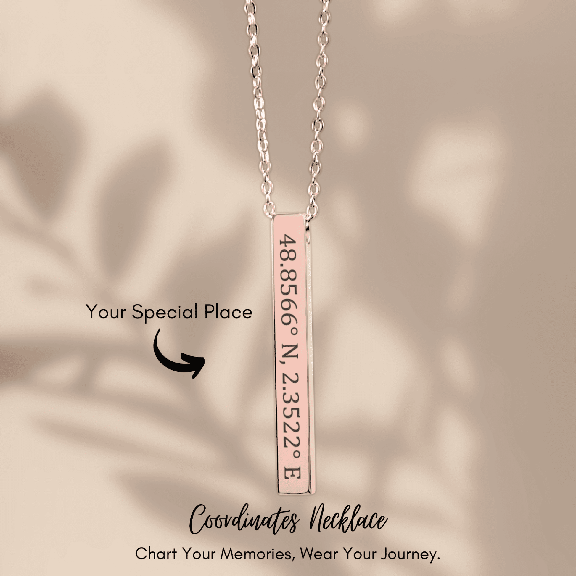 Personalized Coordinates Necklace | Custom Location Keepsake Gift - My Tiny Memories