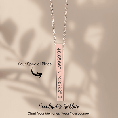 Personalized Coordinates Necklace | Custom Location Keepsake Gift - My Tiny Memories
