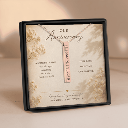 Personalized Coordinates Necklace | Custom Location Keepsake Gift - My Tiny Memories