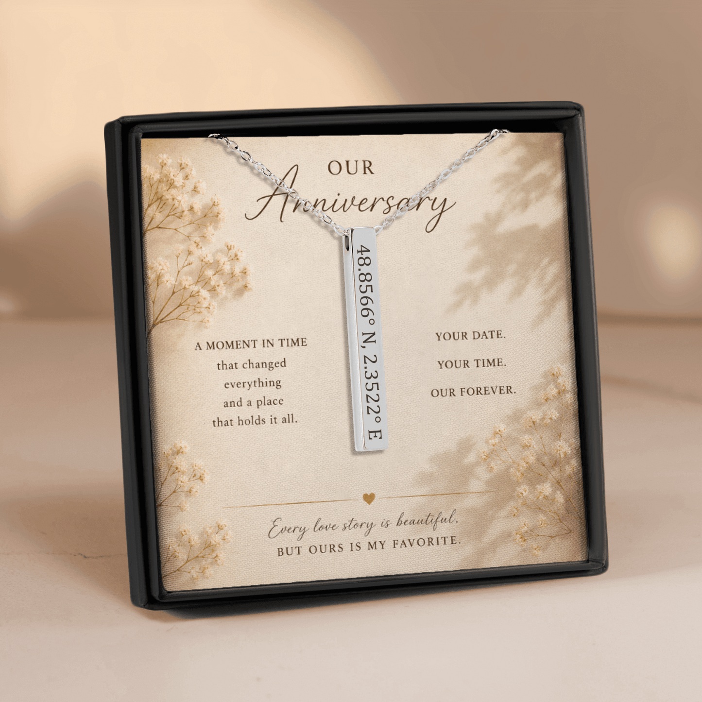 Personalized Coordinates Necklace | Custom Location Keepsake Gift - My Tiny Memories