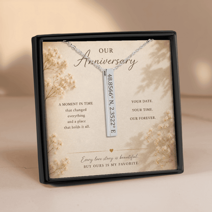 Personalized Coordinates Necklace | Custom Location Keepsake Gift - My Tiny Memories