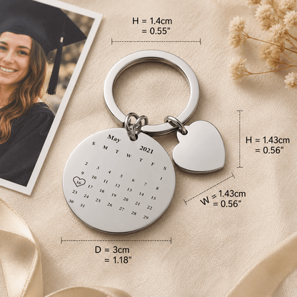 Personalized Graduation Calendar Keychain | Custom Photo Graduation Gift - My Tiny Memories