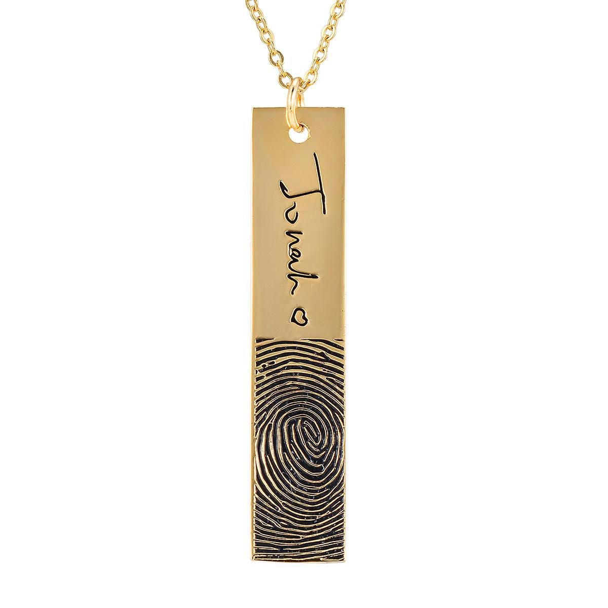 Personalized Handwritten Signature Necklace | Custom Engraved Bar Keepsake - My Tiny Memories