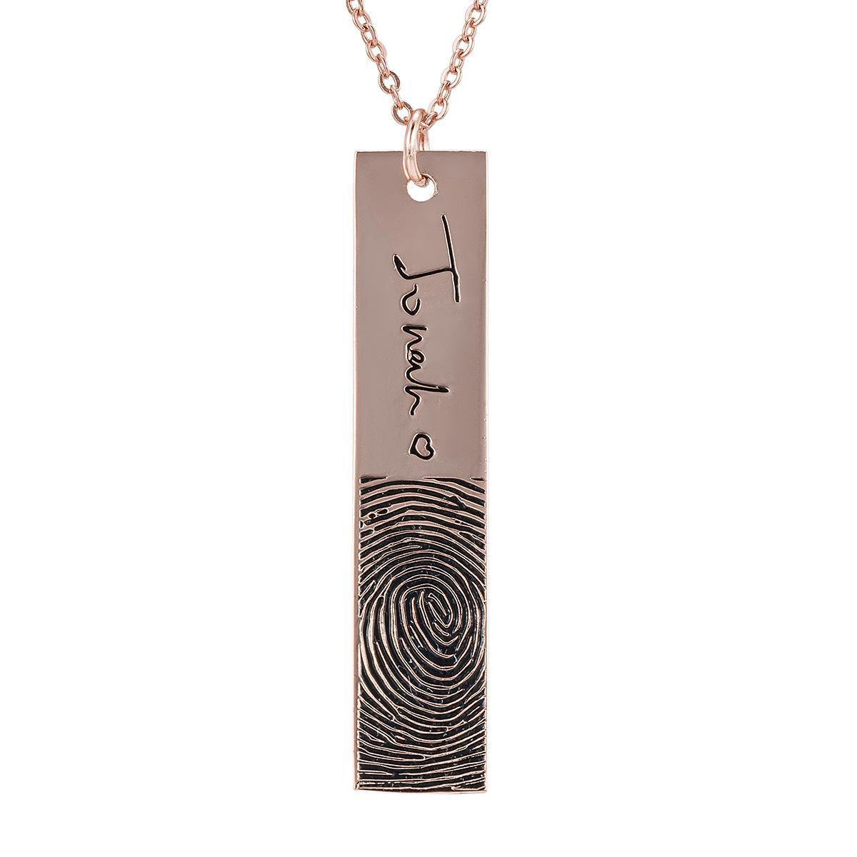 Personalized Handwritten Signature Necklace | Custom Engraved Bar Keepsake - My Tiny Memories