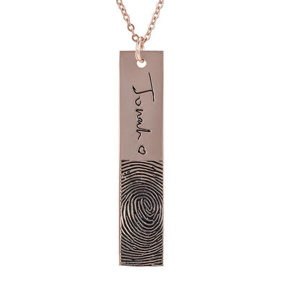 Personalized Handwritten Signature Necklace | Custom Engraved Bar Keepsake - My Tiny Memories
