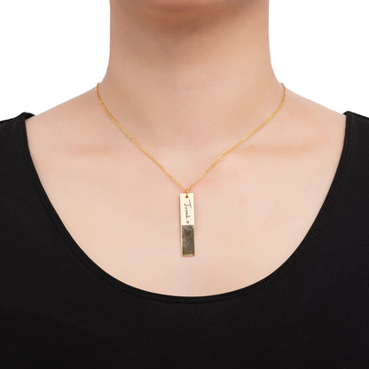 Personalized Handwritten Signature Necklace | Custom Engraved Bar Keepsake - My Tiny Memories