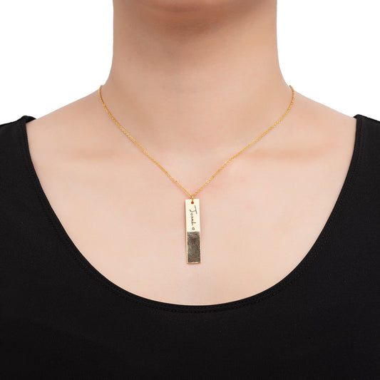 Personalized Handwritten Signature Necklace | Custom Engraved Bar Keepsake - My Tiny Memories