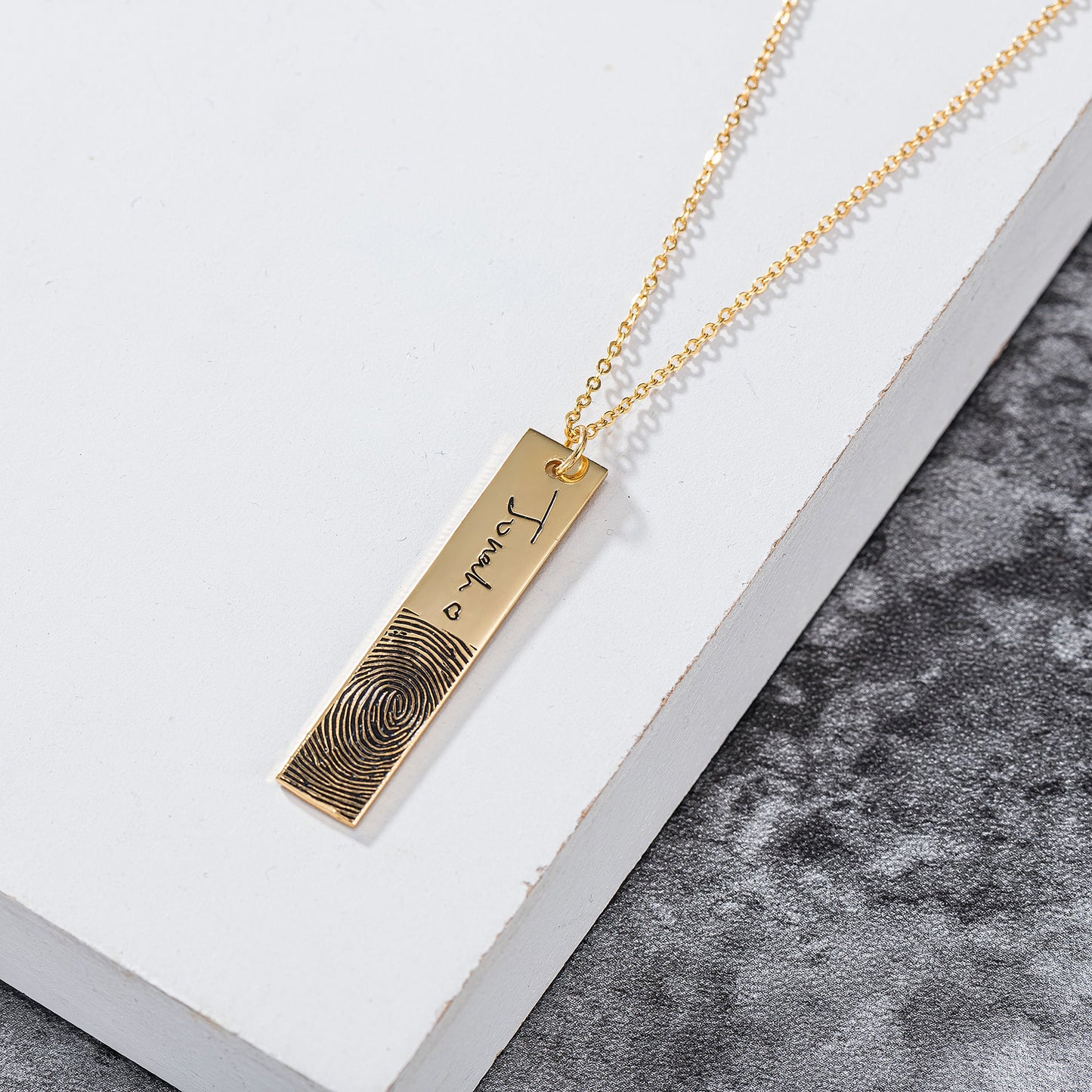Personalized Handwritten Signature Necklace | Custom Engraved Bar Keepsake - My Tiny Memories