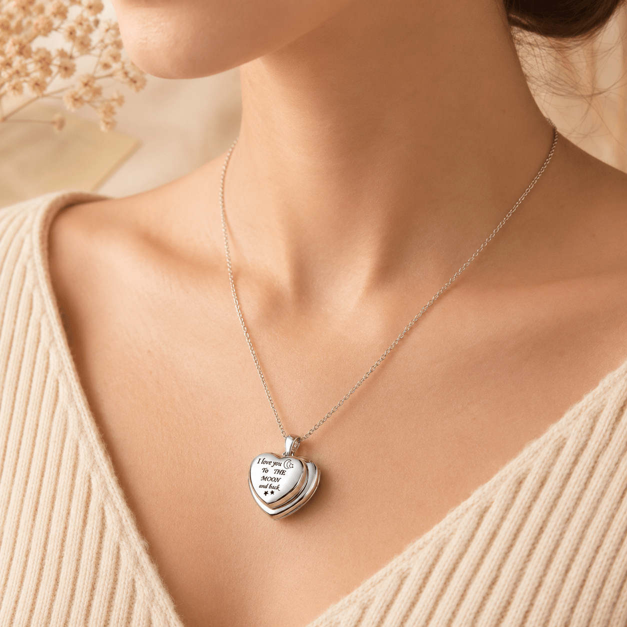 Personalized Heart Locket Necklace – Custom Photo Keepsake Gift for Couples - My Tiny Memories