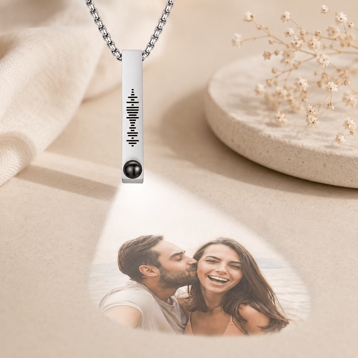 Personalized Music Projection Necklace | Custom Photo Keepsake - My Tiny Memories
