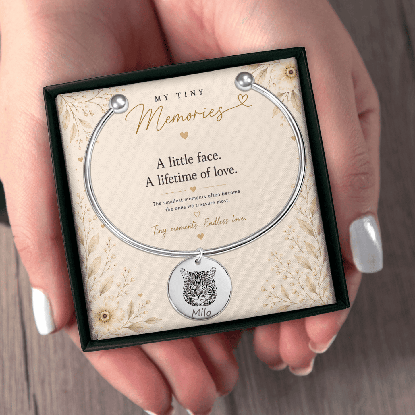Personalized Pet Photo Bangle Bracelet - My Tiny Memories