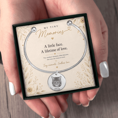 Personalized Pet Photo Bangle Bracelet - My Tiny Memories
