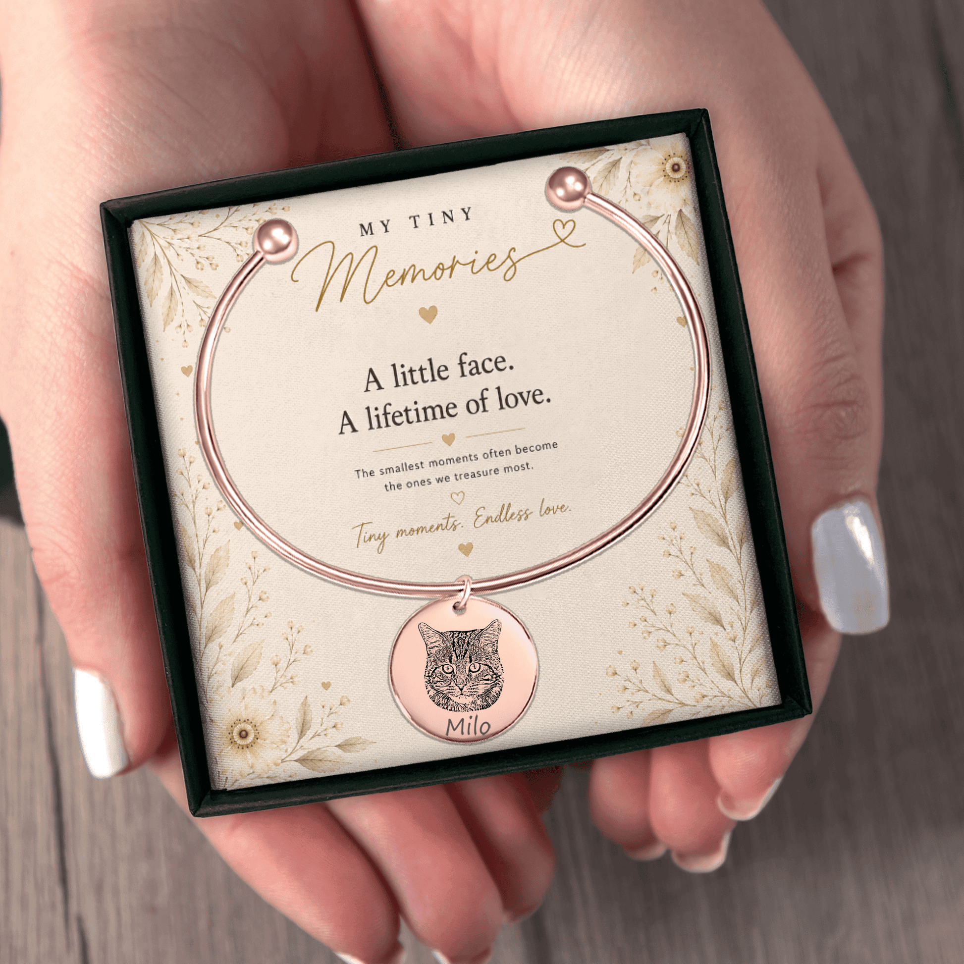 Personalized Pet Photo Bangle Bracelet - My Tiny Memories