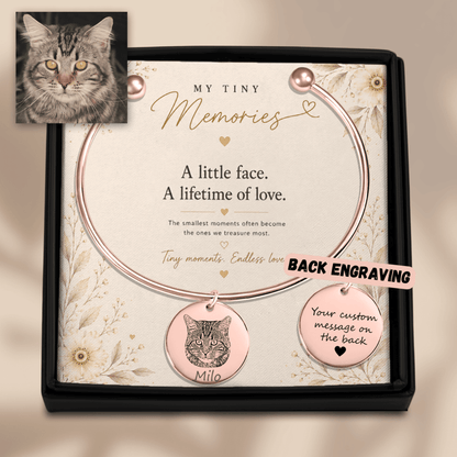 Personalized Pet Photo Bangle Bracelet - My Tiny Memories