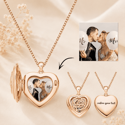 Personalized Photo Heart Locket Necklace - My Tiny Memories