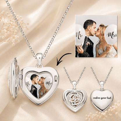 Personalized Photo Heart Locket Necklace - My Tiny Memories