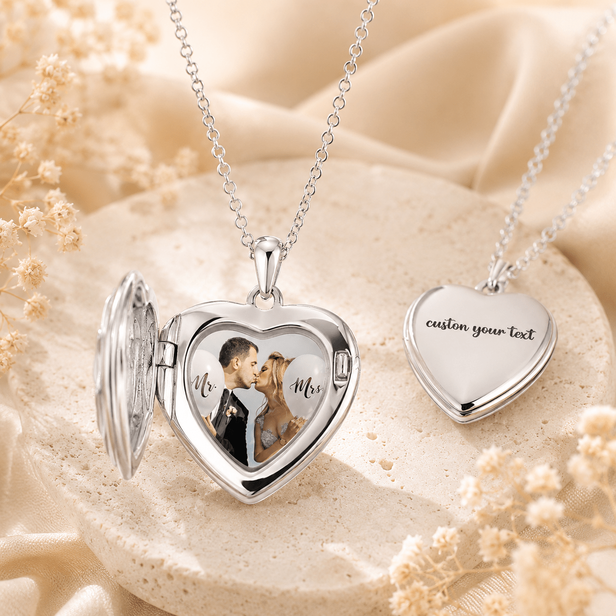 Personalized Photo Heart Locket Necklace - My Tiny Memories