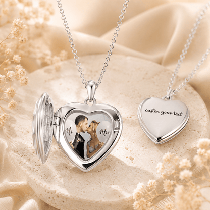 Personalized Photo Heart Locket Necklace - My Tiny Memories