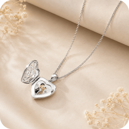 Personalized Photo Heart Locket Necklace - My Tiny Memories