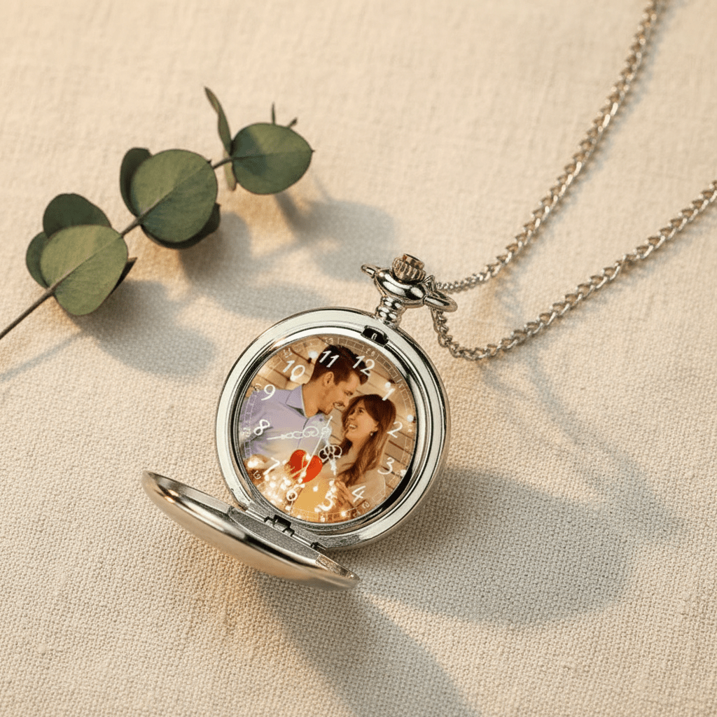 Personalized Photo Pocket Watch | Custom Engraved Keepsake Gift - My Tiny Memories