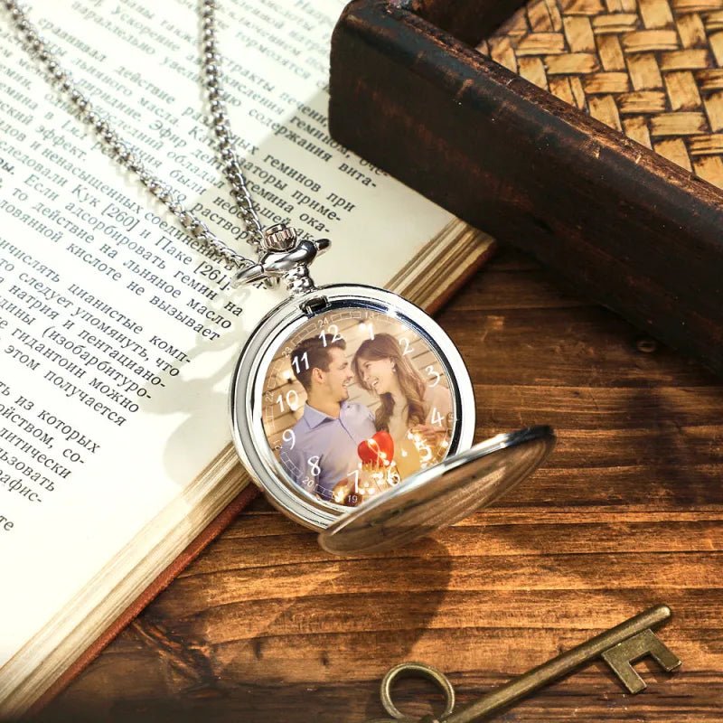 Personalized Photo Pocket Watch | Custom Engraved Keepsake Gift - My Tiny Memories