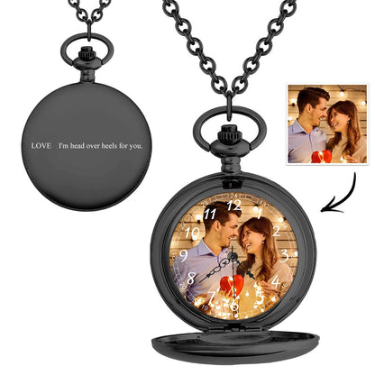 Personalized Photo Pocket Watch | Custom Engraved Keepsake Gift - My Tiny Memories