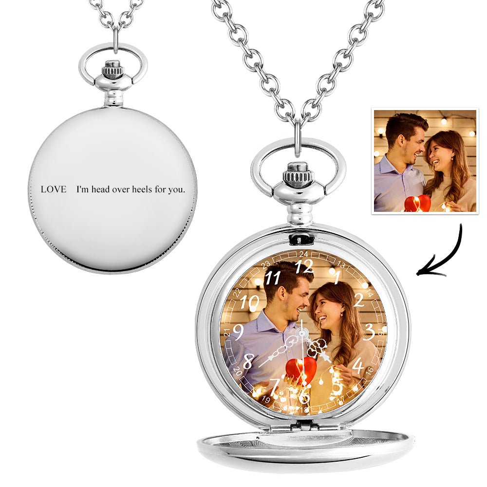 Personalized Photo Pocket Watch | Custom Engraved Keepsake Gift - My Tiny Memories