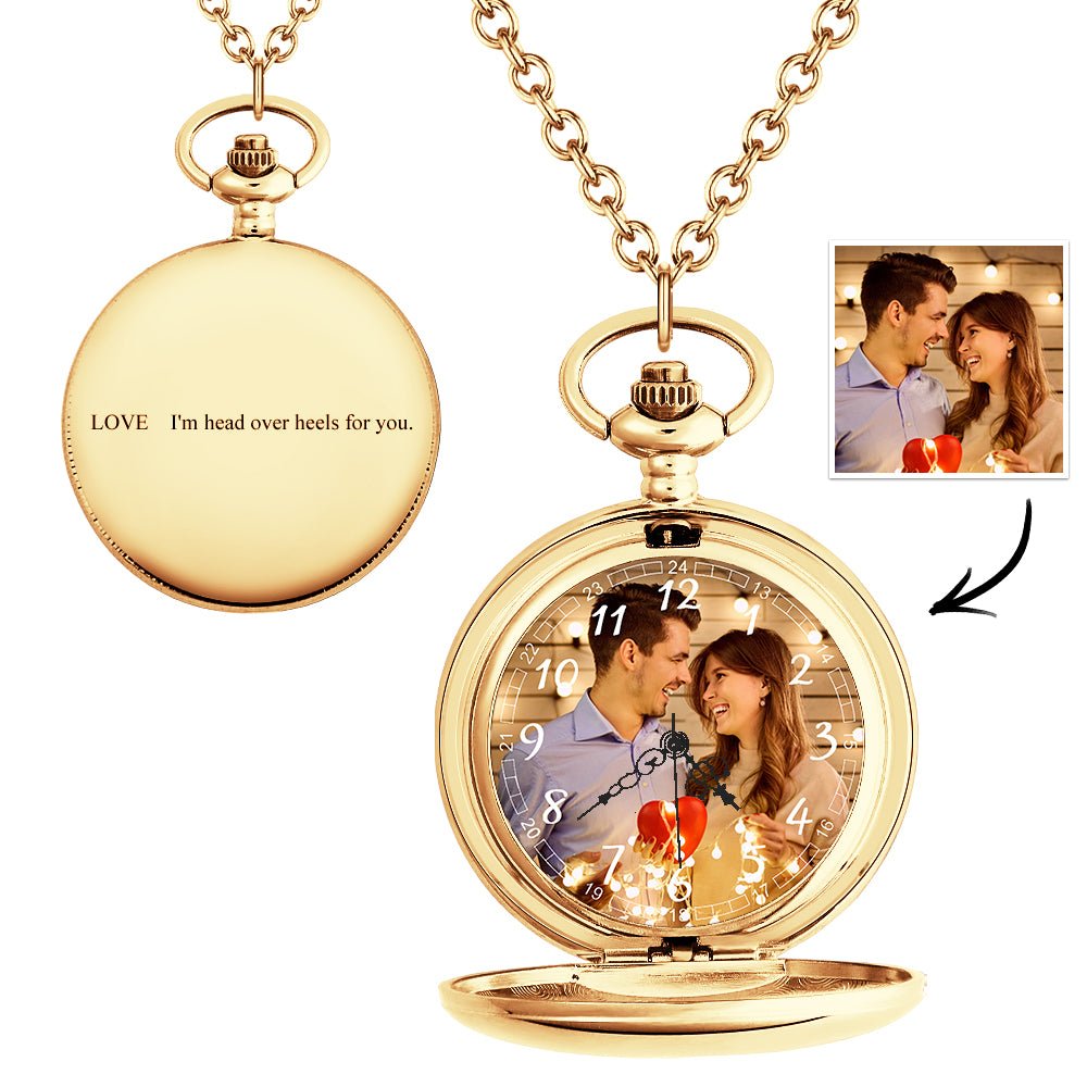 Personalized Photo Pocket Watch | Custom Engraved Keepsake Gift - My Tiny Memories