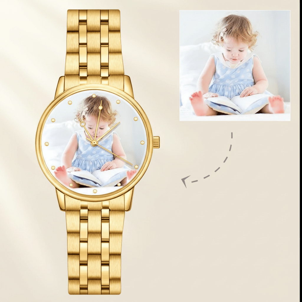 Personalized Photo Watch | Custom Engraved Unisex Watch Gift - My Tiny Memories