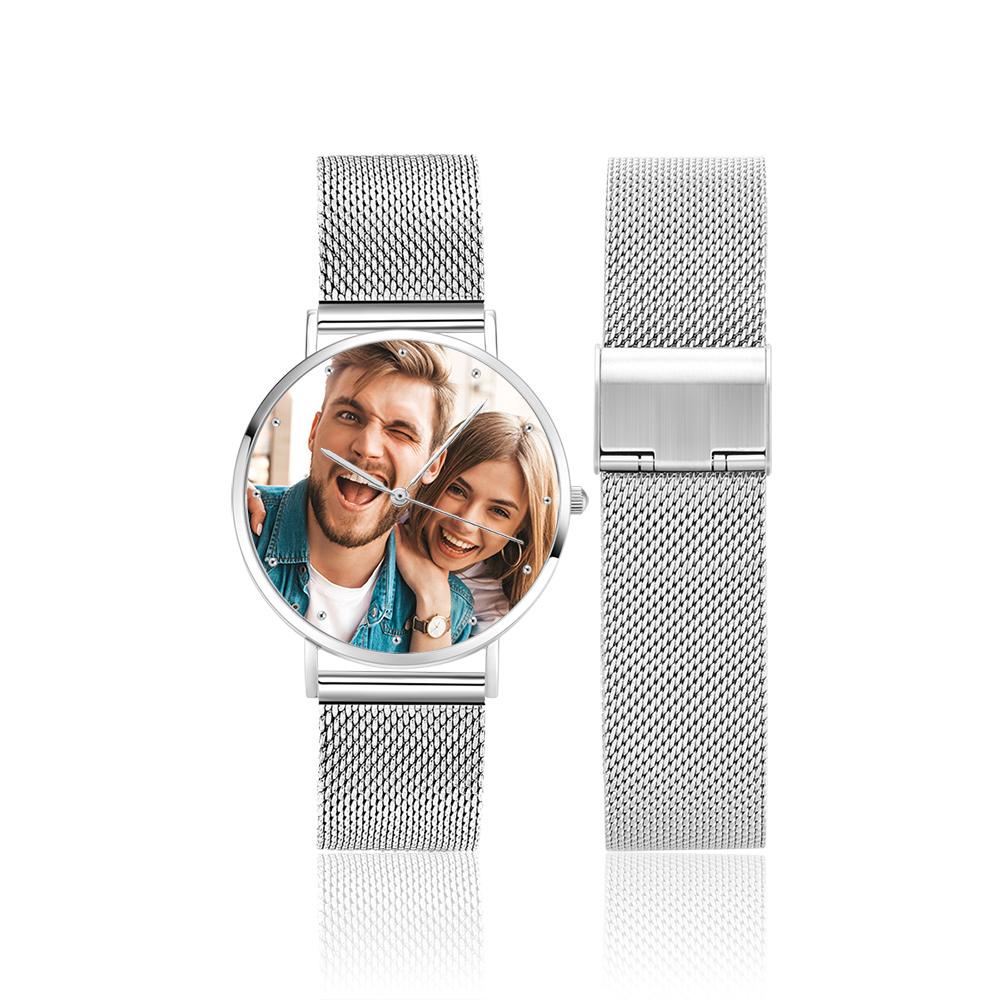 Personalized Photo Watch | Women's Engraved Mesh Bracelet Watch Gift - My Tiny Memories