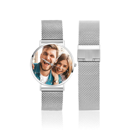 Personalized Photo Watch | Women's Engraved Mesh Bracelet Watch Gift - My Tiny Memories
