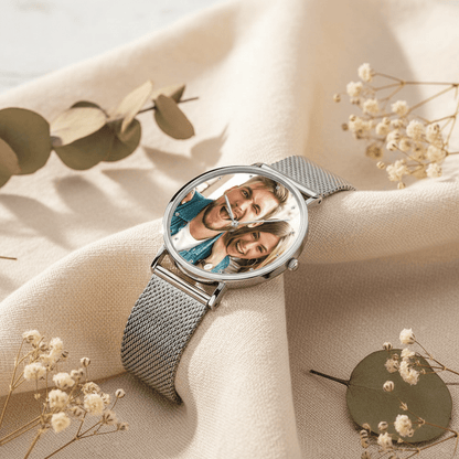 Personalized Photo Watch | Women's Engraved Mesh Bracelet Watch Gift - My Tiny Memories
