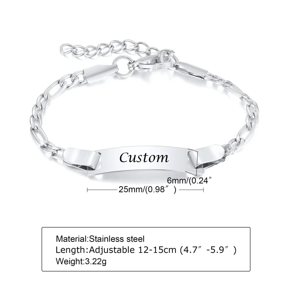 Personalized Stainless Steel Baby Bangle - My Tiny Memories