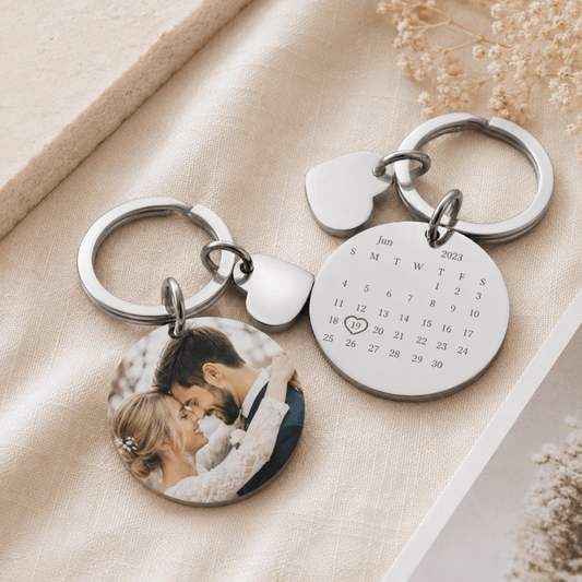 Personalized Wedding & Anniversary Calendar Keychain | Custom Date Keepsake Gift - My Tiny Memories