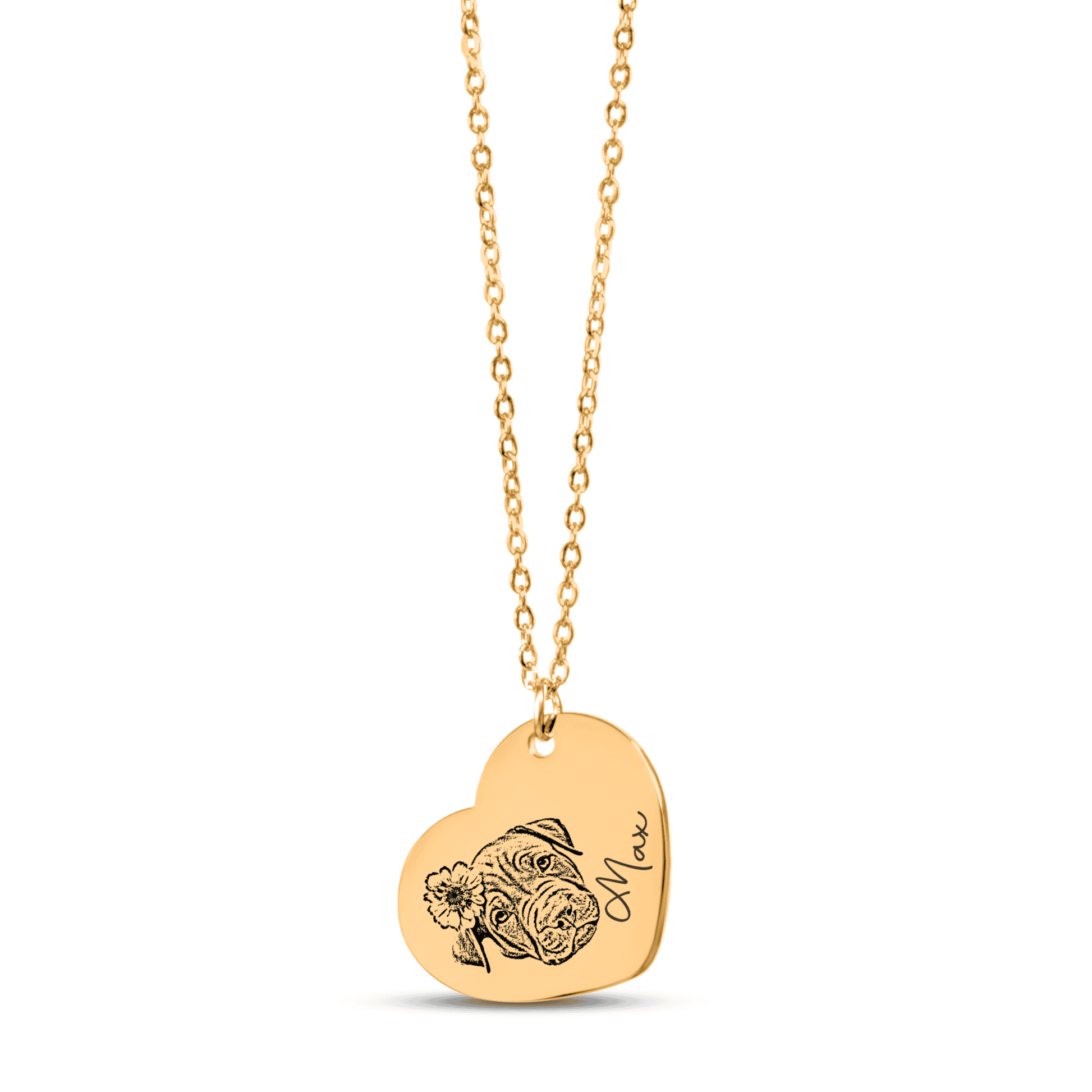 Pet Portrait Heart Necklace - My Tiny Memories