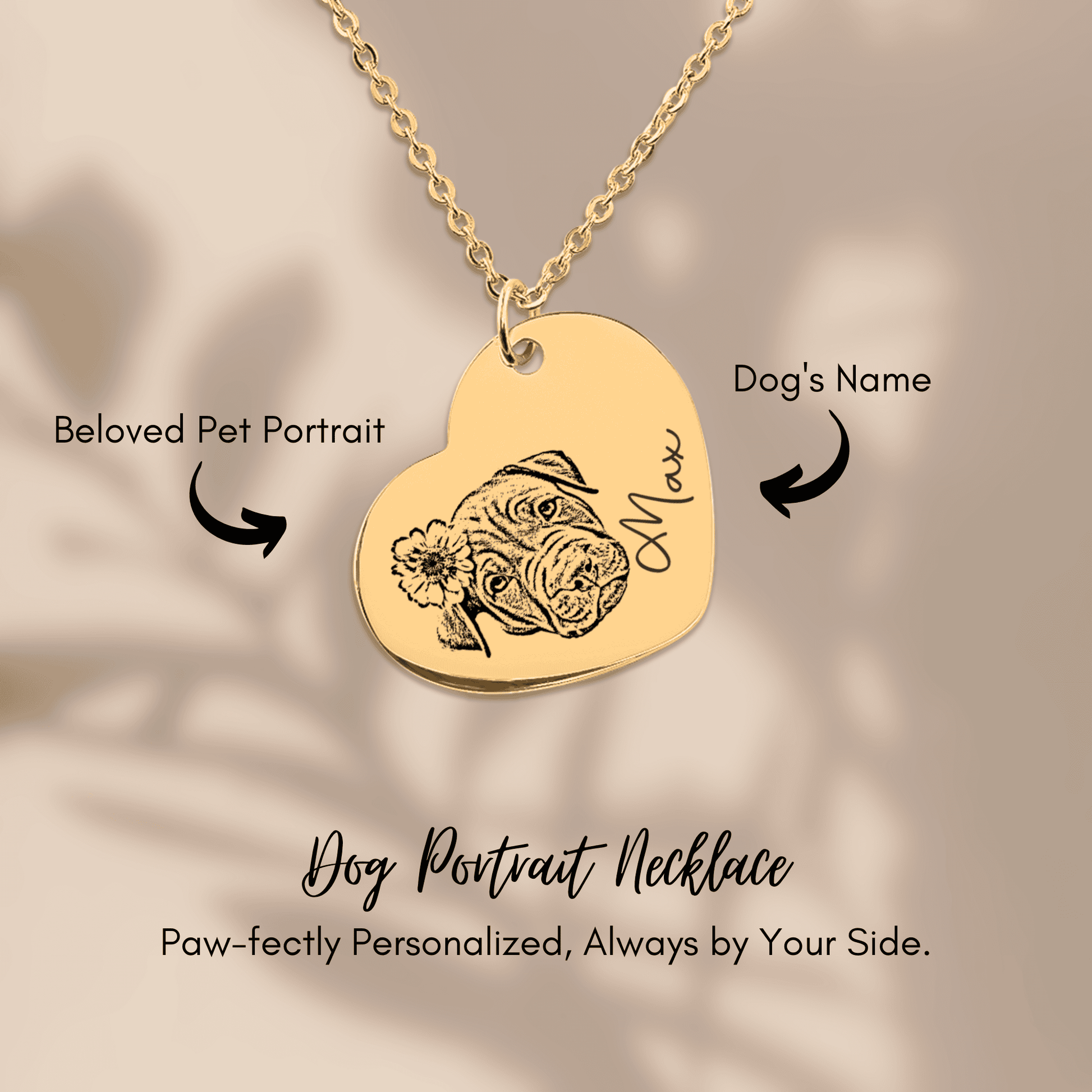 Pet Portrait Heart Necklace - My Tiny Memories